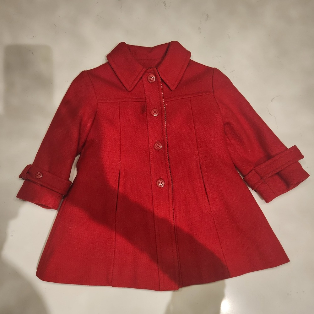Rothschild of Philadelphia Red Plaid Wool Blend Coat Size 4 Toddler Girls